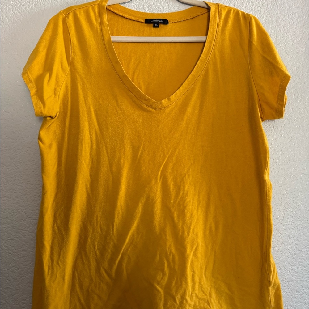 Bright Yellow V-Neck T-Shirt